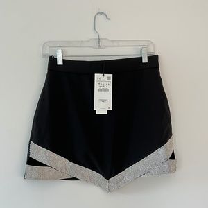 Paris Zara Sequin Trim Mini Skirt